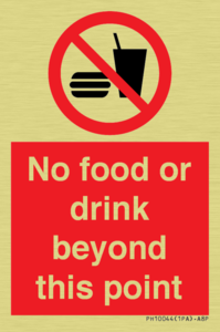 No food or drink beyond this point